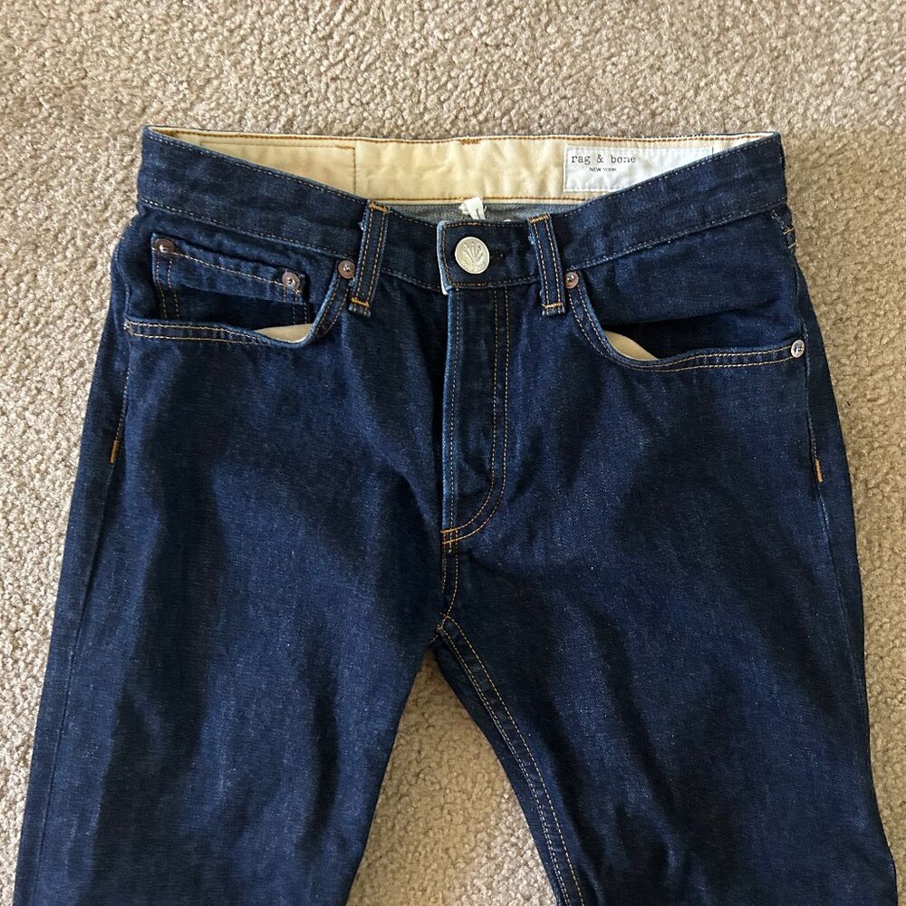 Rag & Bone Rosa Mid-Rise Boyfriend Jeans Dark Wash Rinse 24